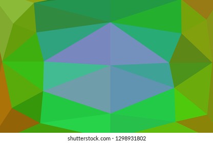 Light Multicolor, Rainbow vector polygon abstract backdrop. Geometric illustration in Origami style with gradient. Textured pattern for background.