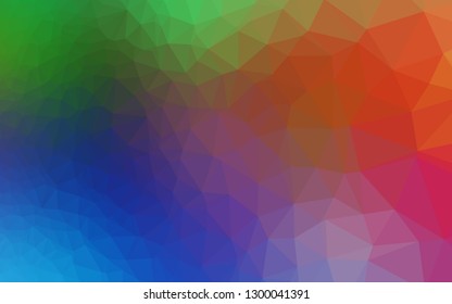 Light Multicolor, Rainbow vector polygon abstract backdrop. Brand new colorful illustration in with gradient. Elegant pattern for a brand book.