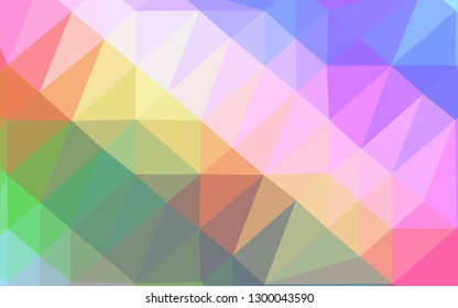 Light Multicolor, Rainbow vector polygon abstract backdrop. Geometric illustration in Origami style with gradient. Polygonal design for your web site.