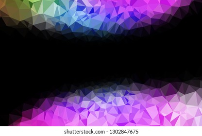Light Multicolor, Rainbow vector polygon abstract layout. Colorful illustration in Origami style with gradient.  Template for your brand book.