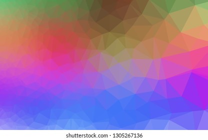 Light Multicolor, Rainbow vector polygon abstract backdrop. Creative illustration in halftone style with gradient. Textured pattern for background.