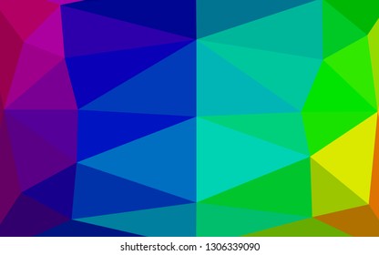 Light Multicolor, Rainbow vector polygon abstract layout. Colorful abstract illustration with gradient. Completely new design for your business.