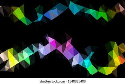 Light Multicolor, Rainbow vector polygon abstract background. Colorful abstract illustration with gradient. Template for your brand book.