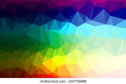 Light Multicolor, Rainbow vector polygon abstract background. Shining colored illustration in a Brand new style. Brand new style for your business design.