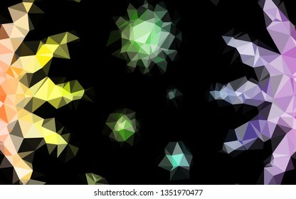 Light Multicolor, Rainbow vector polygon abstract backdrop. Triangular geometric sample with gradient.  Completely new template for your business design.