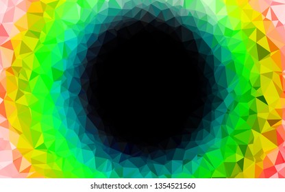 Light Multicolor, Rainbow vector polygon abstract layout. A sample with polygonal shapes. Polygonal design for your web site.