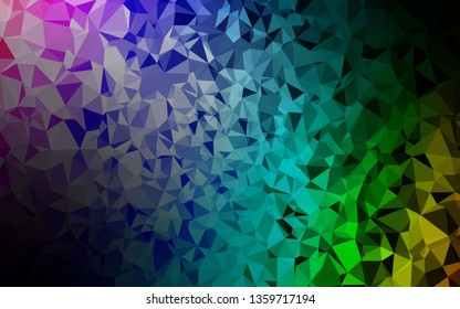 Light Multicolor, Rainbow vector polygon abstract layout. A completely new color illustration in a vague style. Template for a cell phone background.