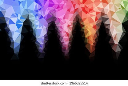 Light Multicolor, Rainbow vector polygon abstract backdrop. Colorful illustration in Origami style with gradient.  Completely new design for your business.