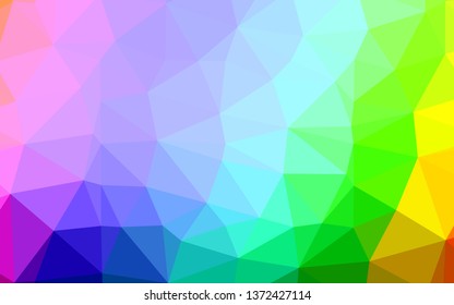 Light Multicolor, Rainbow vector polygon abstract background. Geometric illustration in Origami style with gradient. Completely new template for your business design.