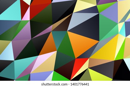 Light Multicolor, Rainbow vector polygon abstract layout. Shining illustration, which consist of triangles. Textured pattern for background.