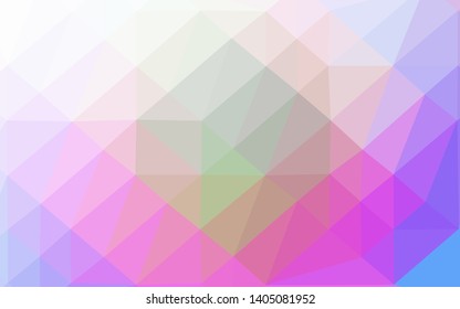 Light Multicolor, Rainbow vector polygon abstract background. An elegant bright illustration with gradient. The best triangular design for your business.