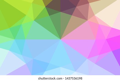 Light Multicolor, Rainbow vector polygon abstract background. A completely new color illustration in a vague style. The textured pattern can be used for background.