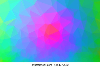 Light Multicolor, Rainbow vector polygon abstract background. A sample with polygonal shapes. Completely new design for your business.