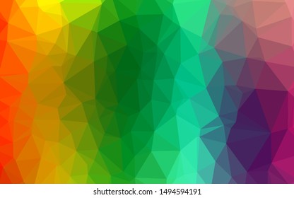 Light Multicolor, Rainbow vector polygon abstract background. Shining colored illustration in a Brand new style. Elegant pattern for a brand book.