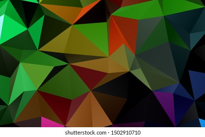 Light Multicolor, Rainbow vector polygon abstract background. Shining colored illustration in a Brand new style. Polygonal design for your web site.