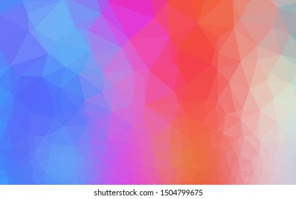 Light Multicolor, Rainbow vector polygon abstract backdrop. An elegant bright illustration with gradient. Polygonal design for your web site.