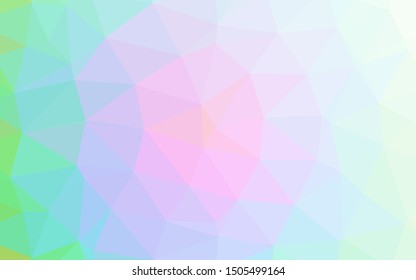 Light Multicolor, Rainbow vector polygon abstract backdrop. Modern geometrical abstract illustration with gradient. Elegant pattern for a brand book.