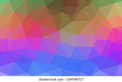 Light Multicolor, Rainbow vector polygon abstract backdrop. Creative illustration in halftone style with gradient. Elegant pattern for a brand book.