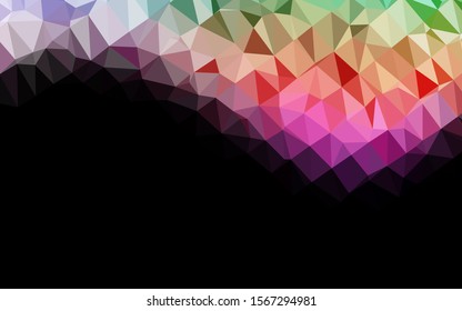 Light Multicolor, Rainbow vector polygon abstract background. A vague abstract illustration with gradient. Completely new template for your business design.