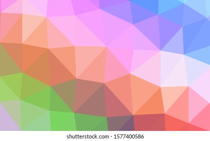 Light Multicolor, Rainbow vector polygon abstract layout. Shining colored illustration in a Brand new style. Brand new style for your business design.