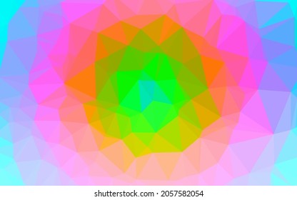 Light Multicolor, Rainbow vector polygon abstract layout. A completely new color illustration in a vague style. Template for a cell phone background.