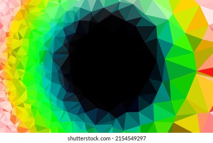 Light Multicolor, Rainbow vector polygon abstract background. A completely new color illustration in a vague style. Brand new style for your business design.