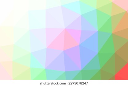 Light Multicolor, Rainbow vector polygon abstract background. Creative illustration in halftone style with gradient. Template for your brand book.