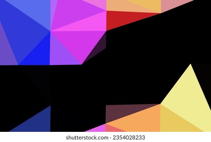 Light Multicolor, Rainbow vector polygon abstract backdrop. A sample with polygonal shapes. Template for a cell phone background.