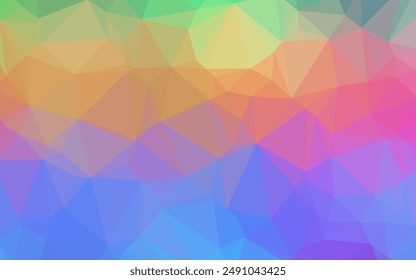 Light Multicolor, Rainbow vector polygon abstract backdrop. Shining illustration, which consist of triangles. Triangular pattern for your business design.