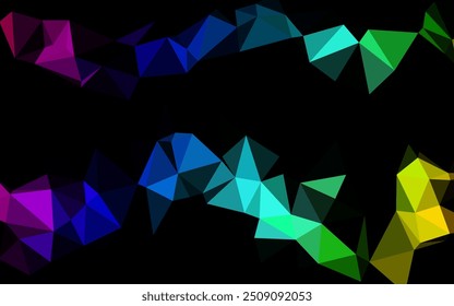 Light Multicolor, Rainbow vector polygon abstract background. A completely new color illustration in a vague style. Textured pattern for background.