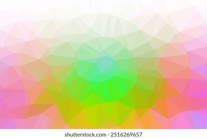 Light Multicolor, Rainbow vector polygon abstract backdrop. An elegant bright illustration with gradient. The best triangular design for your business.