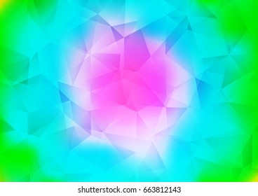 Light Multicolor, Rainbow vector polygon abstract pattern. Shining illustration, which consist of triangles. A new texture for your design.