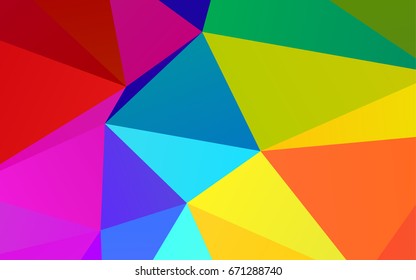 Light Multicolor, Rainbow vector polygon abstract background. A completely new color illustration in a vague style. The template can be used as a background for cell phones.