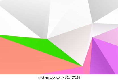 Light Multicolor, Rainbow vector polygon abstract template. A vague abstract illustration with gradient. A completely new design for your business.