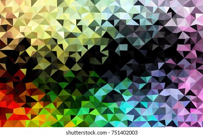 Light Multicolor, Rainbow vector polygon abstract pattern. Creative illustration in halftone style with gradient. Brand-new style for your business design.