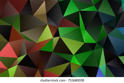 Light Multicolor, Rainbow vector polygon abstract pattern. Triangular geometric sample with gradient.  Brand-new style for your business design.