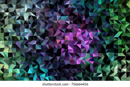 Light Multicolor, Rainbow vector polygon abstract pattern. Creative illustration in halftone style with gradient. The template can be used as a background for cell phones.