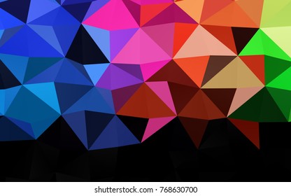 Light Multicolor, Rainbow vector polygon abstract pattern. Colorful illustration in abstract style with gradient. The template can be used as a background for cell phones.