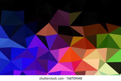 Light Multicolor, Rainbow vector polygon abstract template. Modern geometrical abstract illustration with gradient. The textured pattern can be used for background.