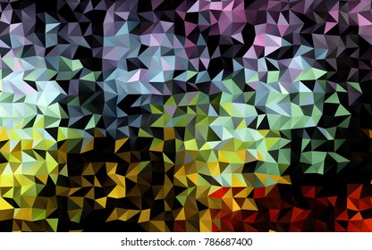 Light Multicolor, Rainbow vector polygon abstract background. Shining colored illustration in a brand-new style. The textured pattern can be used for background.