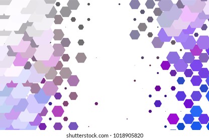 Light Multicolor, Rainbow vector polygonal illustration, which consist of hexagons. Hexagonal pattern for your business design. Geometric background in Origami style with gradient. 