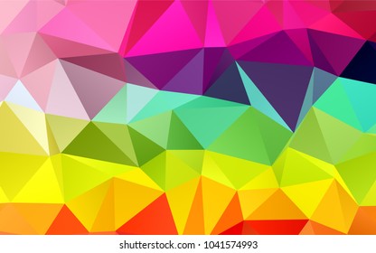 Light Multicolor, Rainbow vector polygonal background. Modern geometrical abstract illustration with gradient. The elegant pattern can be used as part of a brand book.