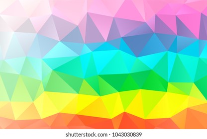 Light Multicolor, Rainbow vector polygonal pattern. Modern geometrical abstract illustration with gradient. A completely new template for your business design.