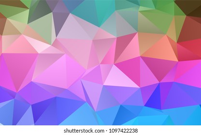 Light Multicolor, Rainbow vector polygonal template. Creative illustration in halftone style with gradient. Brand-new design for your business.