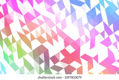 Light Multicolor, Rainbow vector polygonal pattern. Glitter abstract illustration with an elegant design. The completely new template can be used for your brand book.