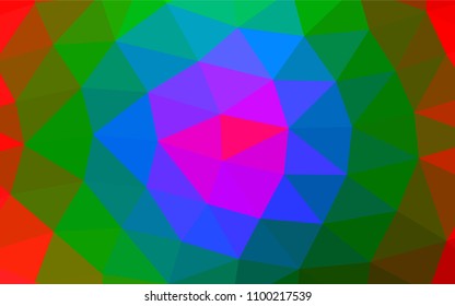 Light Multicolor, Rainbow vector polygonal background. An elegant bright illustration with gradient. Triangular pattern for your business design.