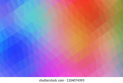 Light Multicolor, Rainbow vector polygonal background. Creative illustration in halftone style with gradient. The textured pattern can be used for background.