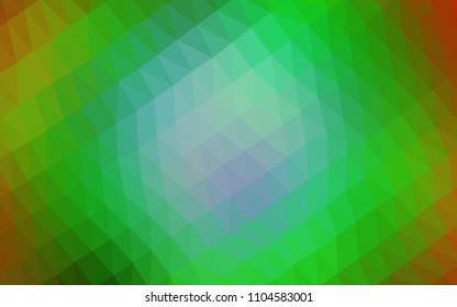 Light Multicolor, Rainbow vector polygonal background. Shining illustration, which consist of triangles. A completely new template for your business design.
