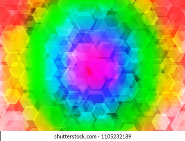 Light Multicolor, Rainbow vector polygonal background. Geometric illustration in Origami style with gradient.  The polygonal design can be used for your web site.