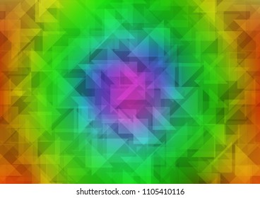 Light Multicolor, Rainbow vector polygonal background. Modern geometrical abstract illustration with gradient. Triangular pattern for your business design.